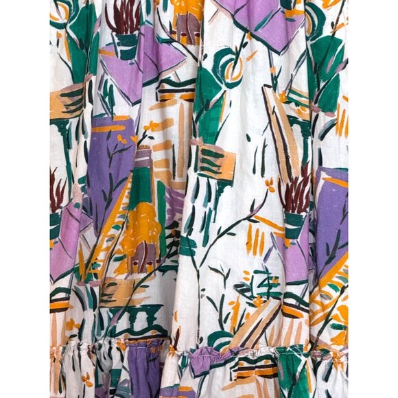 Urban Revivo Women's Abstract Print Skirt Purple Green Size 4 NWOT - Picture 3 of 8